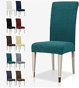 MAXIJIN Super Stretch Jacquard Dining Chair Slipcover 2 Blackish Green