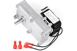 Hiorucet MTR12001 Auger Motor Replacement for Kozi Model 100, 100 Insert, 100 XL, Baywin, KSH120, Previa, KSH280, Milan, KSH Shop Heaters Pellet Stove Parts, 1RPM Clockwise Auger Feed Motor.