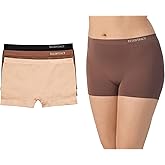 ELLEN TRACY Women's Boyshorts Underwear Modern Fit Full Coverage Seamless Panties 3 Pack Multipack (Regular & Plus Size)