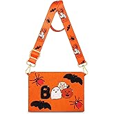 Halloween Purse for Women Beaded Pumpkin Boo Ghost Candy Corn Crossbody Shoulder Bag Halloween Costume Bag Outfits