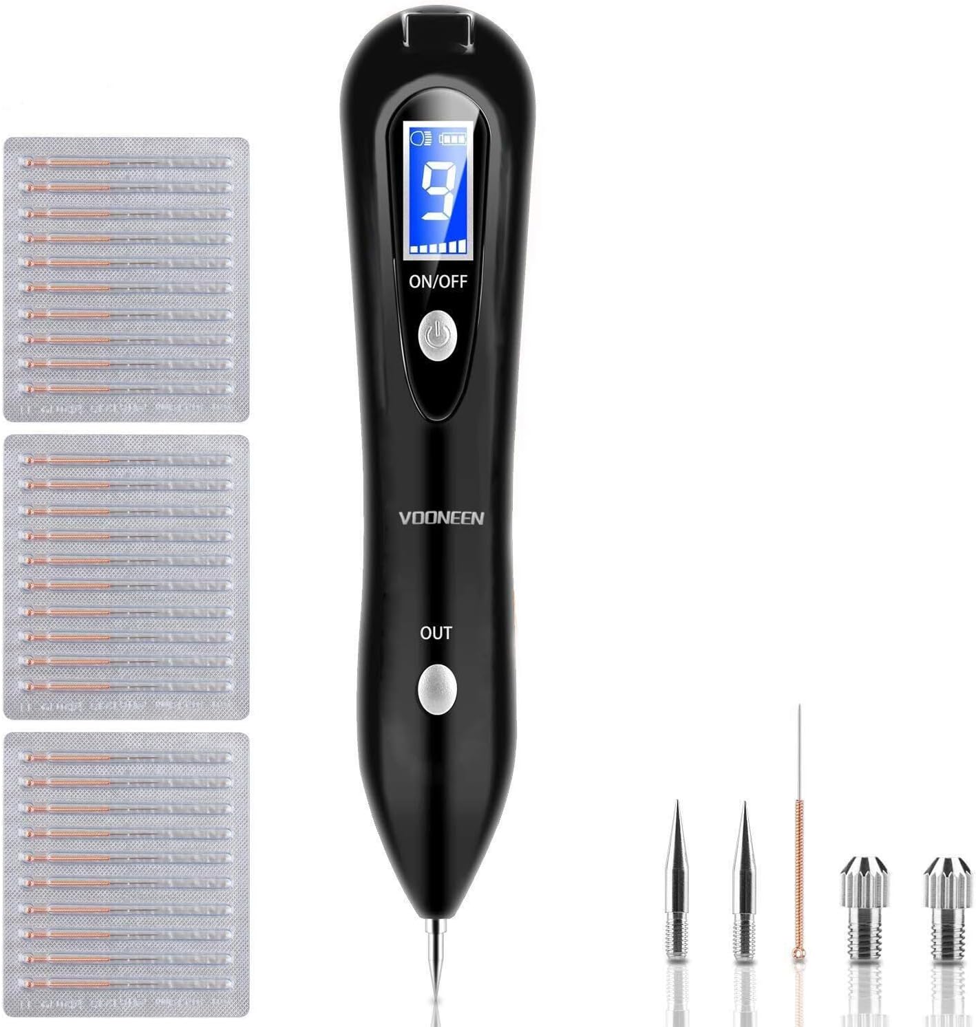 Skin Tags Remover, VOONEEN Mole Remover with 9 Strength Levels &LED Spotlight, Portable Rechargeable Skin Tag Removal Pen for Wart, Freckle, Nevus, Dark Spot and Small Tattoo