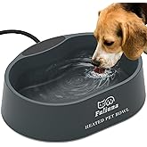 Alpcouts Heated Water Bowl for Dog & Cat, Outdoor Heated Pet Bowl with Anti Chew Cord, Large Heated Dog Bowl Provides Drinkable Water in Winter for Dogs Cats Chickens Birds,0.98 Gallon/125 OZ,35 Watts