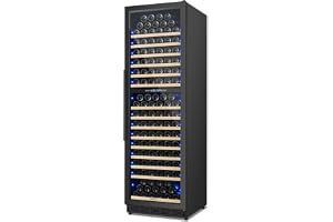 200 Bottle Dual Zone Wine Fridge â€“ 24 Inch Large Capacity Wine Cooler Refrigerator Freestanding/Built-In with Upgraded Compressor, Low-Noise Wine Cellar & Intelligent Temperature Control - Black