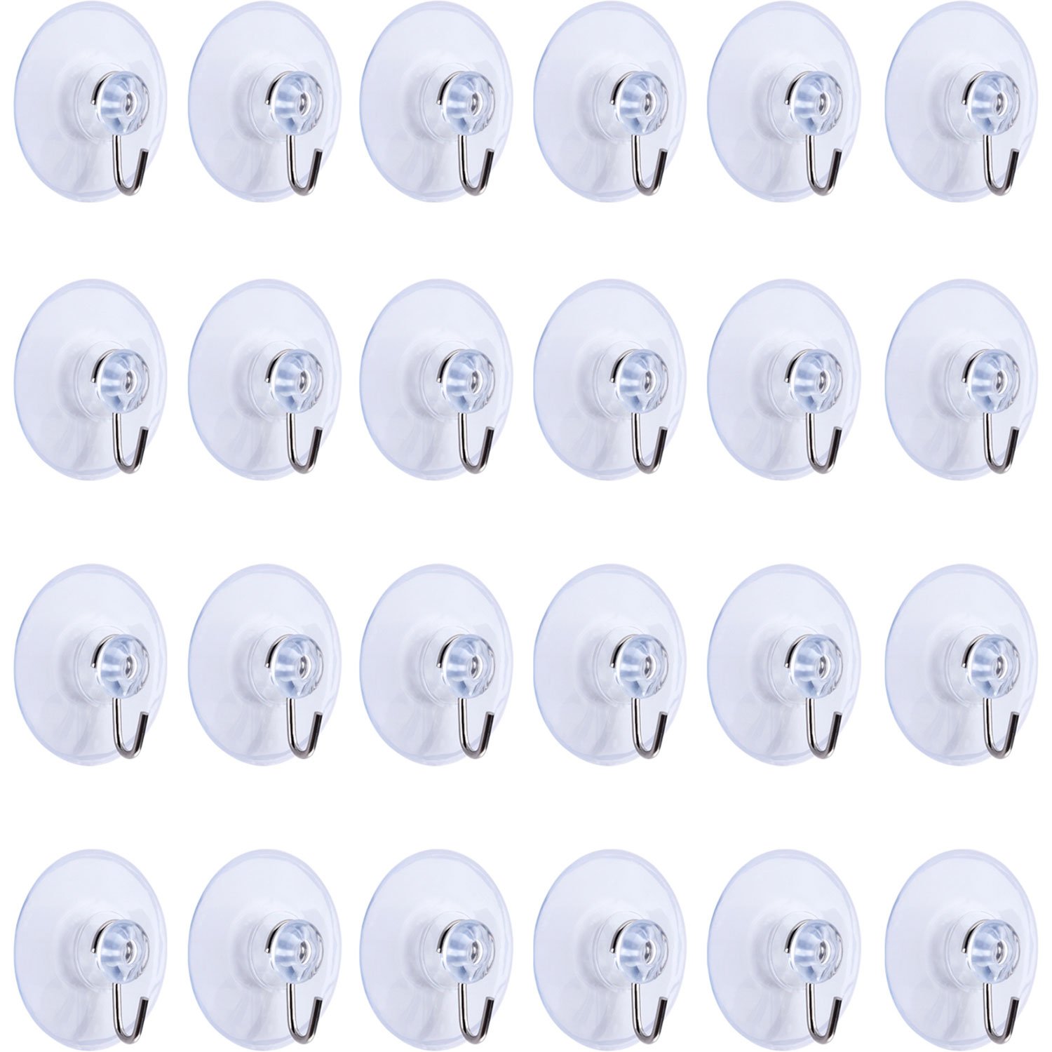 Mudder 24 Pieces Bathroom Kitchen Suction Cup Wall Hook Hanger (45mm)