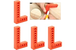 Swpeet 4Pcs 3" Degree Positioning Squares, 90 Degree Angles Clamping Square for Woodworking Corner Clamps, Carpenter Tool, Pi