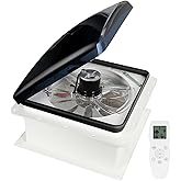 OUTPRIZE Upgraded Remote Control RV Roof Vent Fan, 12V DC 14" Quiet RV Roof Fan with Rain Sensor, 10-Speed, Reversible