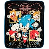 Franco Sonic The Hedgehog Kids Bedding Soft Plush Sherpa Blanket Throw, 50 in x 60 in, (Officially Licensed Product)