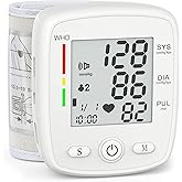 Blood Pressure Monitor Digital Wrist BP Machine Automatic BP Cuff with 2 Users 180 Memory Voice Large LCD Display Adjustable