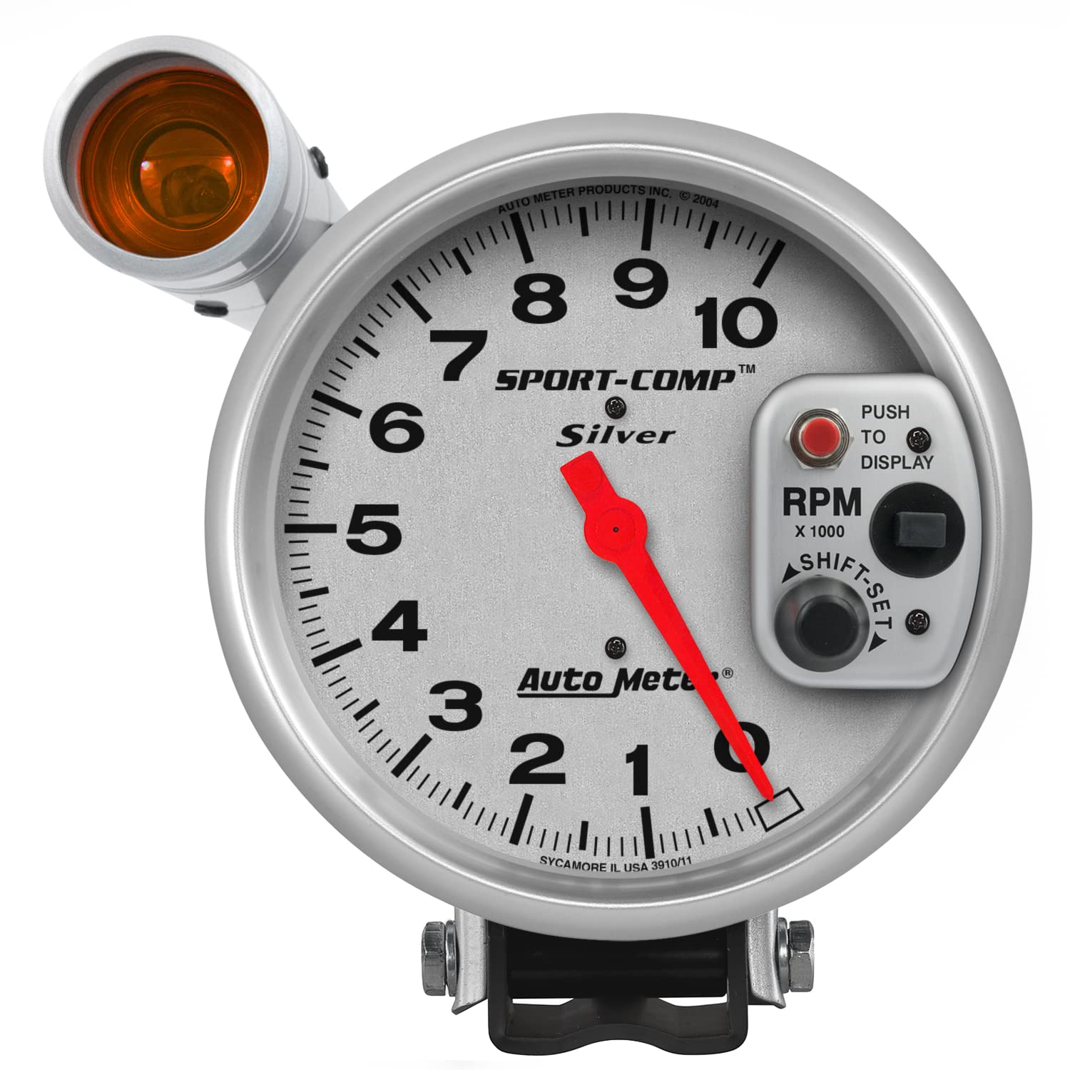 Photo 1 of Auto Meter 3911 Sport-Comp Silver Shift-Lite Tachometer, 5.000 in.