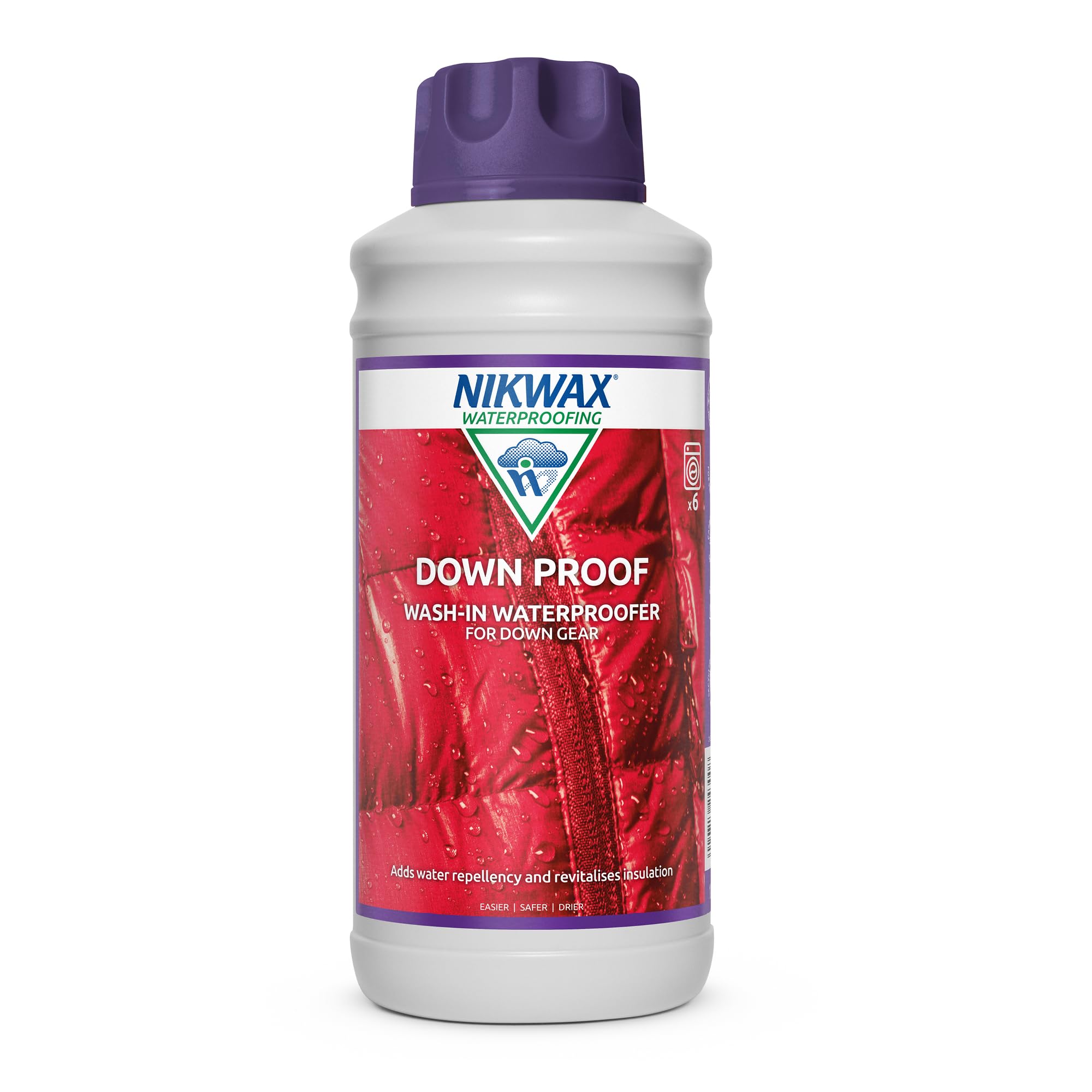 Nikwax DOWN PROOF, Wash In Waterproofer for Down Gear, Ads Water Repellency & Revitalise Insulation Keeping You Warmer and Drier, 1 Litre — image 1