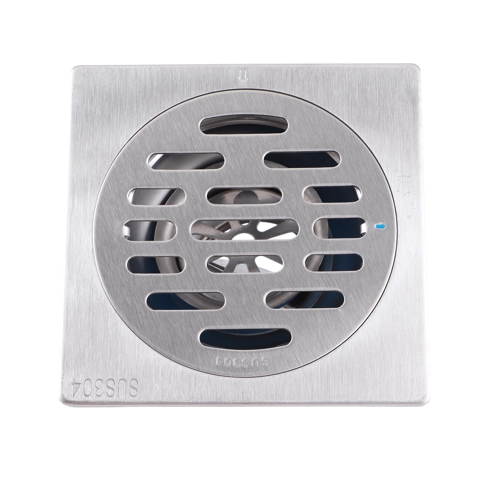 Haosie Square Floor Drain, Shower Drain, Waste Drain Cover, Stainless Steel Anti-Odor, for Bathroom Shower Room Hotel (3.9 x 3.9 x 1.9inch) (Type2)