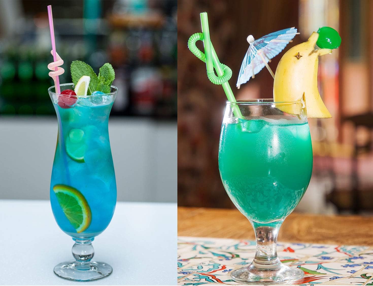 ALINK Flexible Plastic Drinking Straws, 10.2 Inches Extra Long Colorful Disposable Bendy Party Fancy Straws, Pack of 200: Health & Personal Care