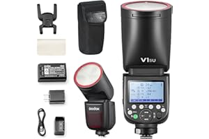 Godox V1-S USA Version Flash for Sony, V1-SU Flash Speedlight with 2.4G Wireless TTL, Rechargeable Battery, 1/8000s High-Speed Sync, 10 Levels LED Modeling Light On-Camera Round Head Flash Speedlite