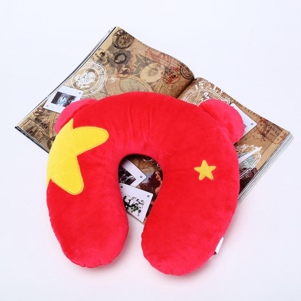 GA Creatives Creative Plush China Flag Design Bear Pillow U-shaped Neck Pillow Nap Office Travel Equipment Decorative Olympic Souvenirs Birthday Gift Plush Toy