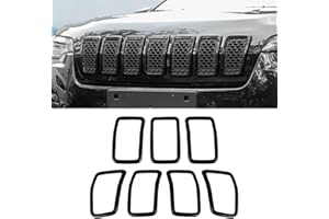JeCar Grille Inserts ABS Grill Cover Trim Kit Compatible with Jeep Cherokee 2019-2021 KL, Black