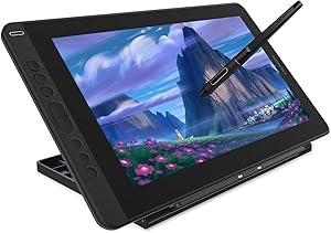 HUION 2020 Kamvas 13 Pen Display 2-in-1 Graphic Drawing Tablet with Screen Full-Laminated, Battery-Free Tilt Function 8192 Pen Pressure and 8 Shortcut Keys, Stand Included, Purple