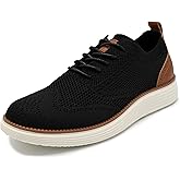 AKADEMIKS Mens Olney Wingtip Knit Oxford, Sleek Breathable Dress Shoes Black A, Size 11