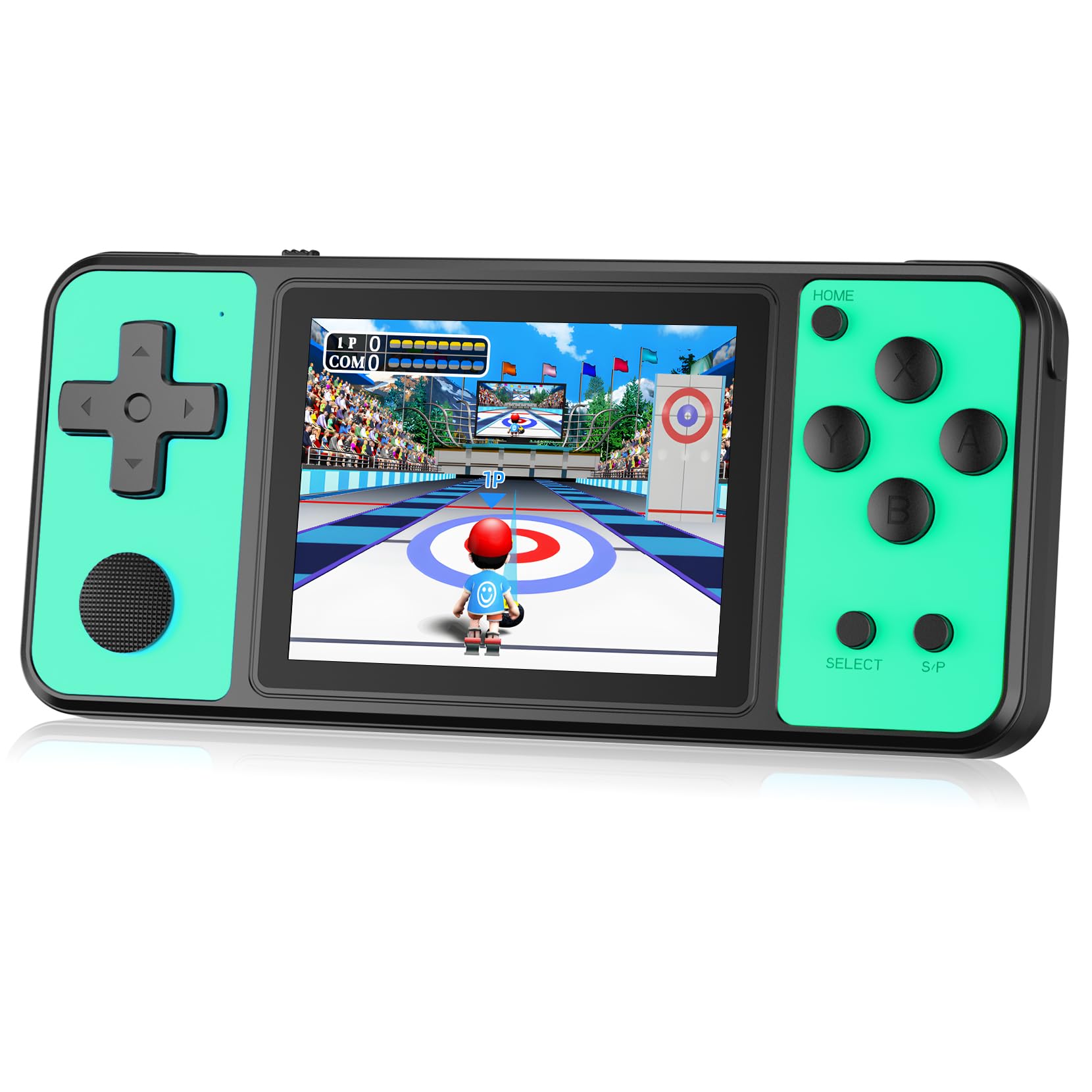 Aojiao 32 Bit Handheld Games Consoles for Kids Built-in 139 Retro Video Games, Poratable Gaming System with 3.0" IPS Screen Rechargeable Battery, Travel Games Toys for Boys Girls Ages 4-13 (Green) — image 1