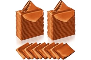 Manyshofu 60 Pieces Terracotta Satin Napkins - 20x20 Inches Cloth Napkins, Square Satin Fabric Napkins Set - Soft & Reusable Table Napkins for Wedding Dinner Party Lunch