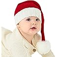 Diffy Homy Baby Santa Hat Christmas Hat for Baby Toddler Infant Santa Hat Newborn Washable Fade-restant Knitted Santa Hat Soft Warm Long for New Year Festive Holiday Party Indoor Outdoor Winter Red