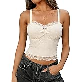 Avidlove Lace Camisole Tops Women Crop Top Ruched Tank Going Out Sexy Spaghetti Strap Cami Bralette