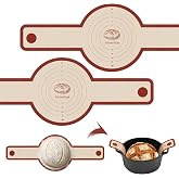Silicone Bread Sling for Dutch Oven, 2-Pack Reusable Sourdough Baking Mats | Non-Stick Silicone Dutch Oven Liner with Long Handles for Easy Bread Transfer, Sourdough Baking, Quick Cleaning and Daily Use