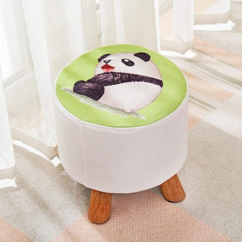ENAL1 Telas Ronda Taburete de Madera for Adultos Niños Pequeños Sofá