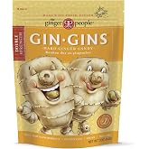 GIN GINS Double Strength Ginger Hard Candy &ndash; 100% Natural Candy by The Ginger People &ndash; Individually Wrapped Healthy Treats - Made with the Fresh Rhizome &ndash; 3oz Bag &ndash; Pack of 1