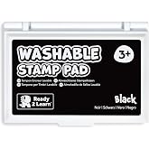 Ready 2 Learn Washable Stamp Pad for Kids, Black | Non Toxic Ink Pad for Stamps, Fade Resistant, Decorate Scrapbooks, Posters and Cards