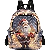 ALAZA Lovely Santa Claus Snowman Snow Christmas Women Backpack Purse Ladies Fashion Shoulder Bag Daypack Travel Bag 10L