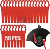 Acehome 50 Pcs Plastic Grass Trimmer Blades 83 mm Red for Cordless Mower view 1