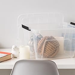 IRIS USA 19 Qt Stackable Plastic Storage Bins with