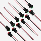 12mm Mini Latching Push Button on Off Switch Prewelded Wire,Self-Locking Micro Round Momentary Toggle Tactile Switch,2pin 12v red * 6pcs,Green*6pcs,Total 12pcs,lkelyonewy