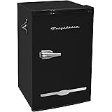 FRIGIDAIRE EFR376-BLACK 3.2 Cu Ft Black Retro Bar Fridge with Side Bottle Opener