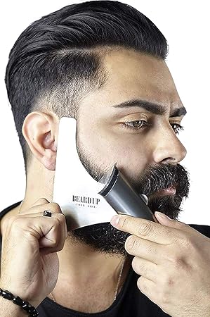 Edelstahl Bart Schablone I Einfache Schnelle Und Perfekte Rasur I Videoanleitung I Bartschablone Made In Germany I Bartschablonen Rasierhilfe I - 