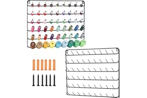 HAITRAL 54-Spool Sewing Thread Rack 2 Packs, Wall-Mounted Sewing Thread Holder with Hanging Hooks, Metal Organize for Mini Sewing, Quilting, Embroidery, Jewelry