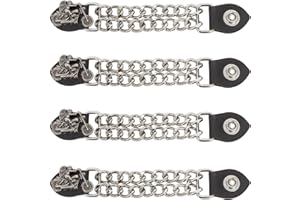 bikersgearonline - Motorcycle Vest Extenders Authentic Leather Double Chain Vest Extenders for Men's (4 pieces)