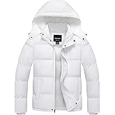 Chrisuno Men's Winter Coat Waterproof Warm Puffer Jacket Quilted Insulated Bubble Jackets with Hood