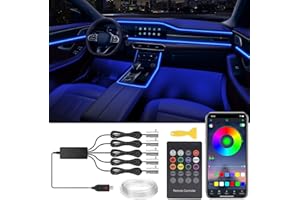 LEDCARE Interior Car Lights, 5 in 1 RGB Car LED Lights with Wireless APP/RF Remote/Button Control, Ambient Lighting Kit with 236 Inch Fiber Optic, Music Mode USB Neon Strip Inside Accessories