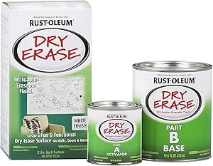 Rust-Oleum 241140-2PK Specialty Dry Erase Brush-On Paint Kit, White, 2