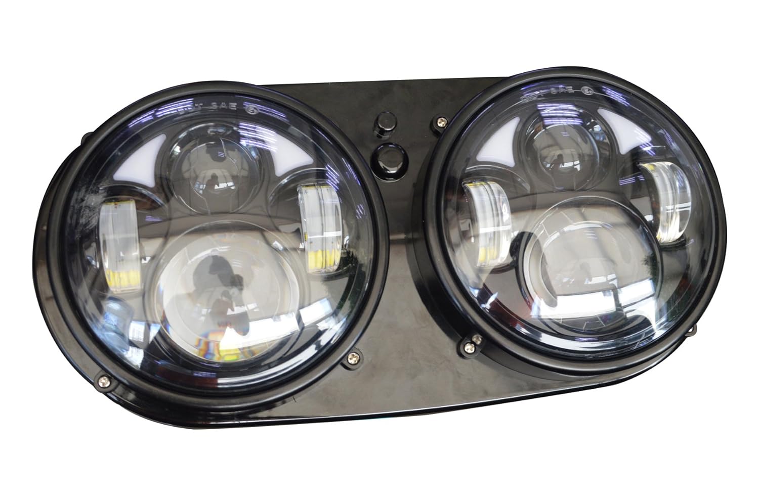 Motorcycle Dual LED Headlight Daymaker Assembly Fit HarleyDavidson