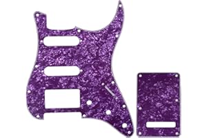 Musiclily SSH 11 Hole Strat Guitar Pickguard and BackPlate Set for Fender USA/Mexican Standard Stratocaster Modern Style, 4Pl