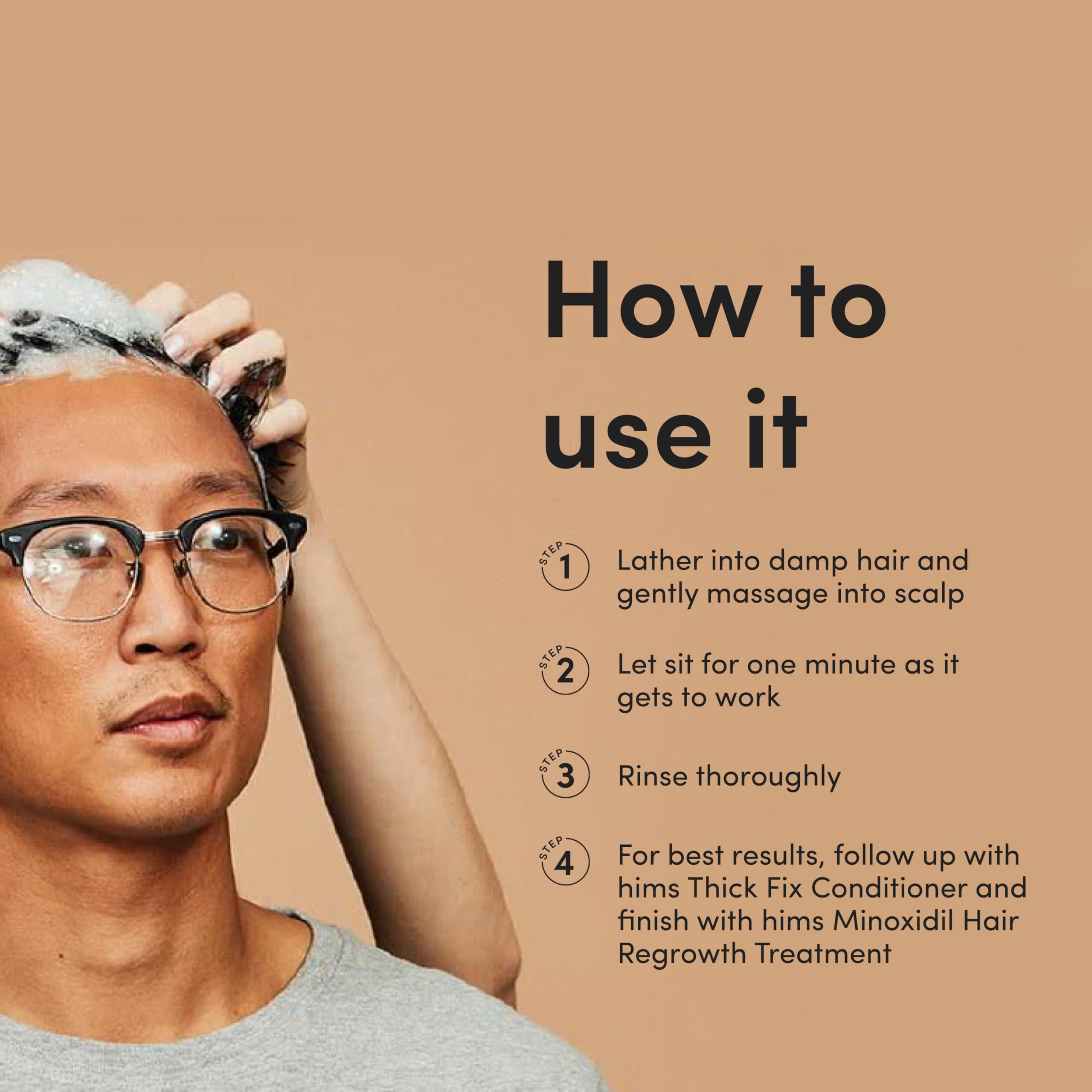 hims Thick Fix Shampoo - Saw Palmetto for Healthy Hair Growth & Thickening - Scalp Cleansing - Vegan, Sulfate-Free & Cruelty-Free - Eucalyptus Scent, 2 pack 6.4 fl oz