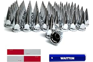 WAITTON Chrome ABS Plastic Lug Nut Cap Rotary 32/33mm Spike Lug Nut Cap for Axle Covers Wheel Covers Nut Covers for Half Trucks or Trailers (Spike 60pcs)