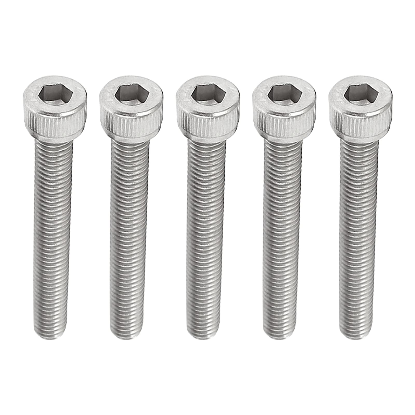 M METERXITY 5 Pack Hex Socket Head Cap Screws - Stainless Steel Full Thread Machine Screw, Anti Resistance, Apply to Hardware Replacement (M8 x 60mm, Silver)