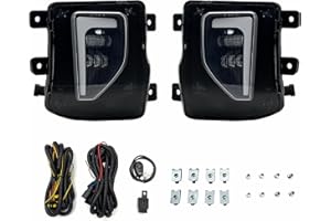 Yankok LED Fog Lights Compatible with Chevy Silverado 1500 2016 2017 2018 Fog Light Assembly with Wiring Harness White DRL Am