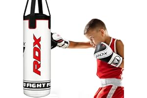 RDX Kids Punching Bag 2FT with Boxing Glove, Unfilled Set for Boys Girls, Non Tear Maya Hide Leather Junior Hanging Bag, Kickboxing MMA Muay Thai Taekwondo Karate Home Gym Strength Training