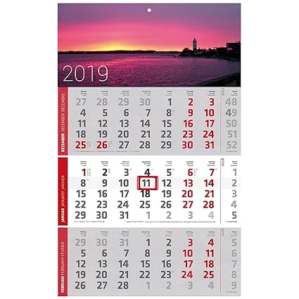 1 Stück Motiv Leuchtturm 3 Monats Wandkalender 2019 Kalender Officekalender Bürokalender Wandplaner