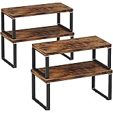 Homeiju Kitchen Cabinet Organizer 15.75'' Width,Set of 4 Cabinet Shelf Organizers,Stackable & Expandable Kitchen Countertop Organizer,Spice Rack for Pantry Countertop Cupboard Cabinet Desk Top