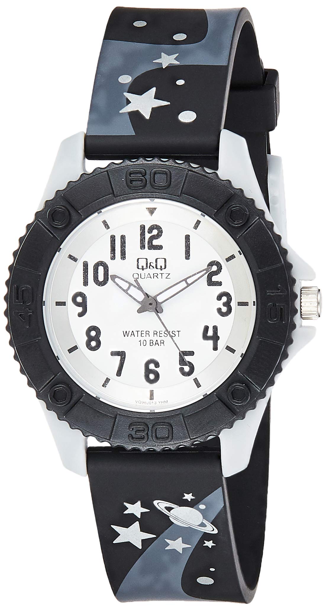 Q&Q Kid Watch VQ96J013Y, Two Tone Plastic Band, Waterproof, Round, White Dial, Unisex-Kids